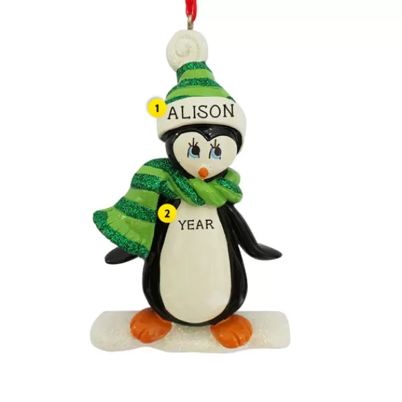 Discount Rudolph & Me Personalized Penguin On Ice Ornament