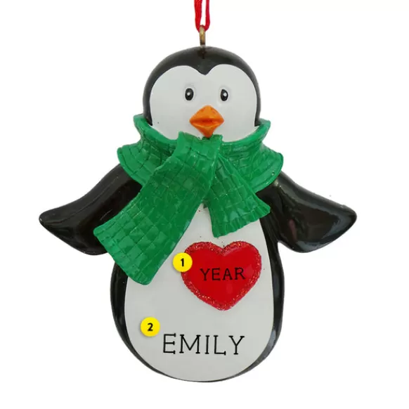 Store Rudolph & Me Personalized Penguin With Scarf Ornament