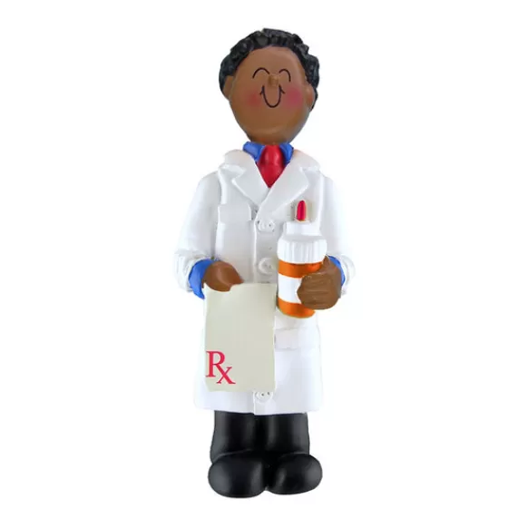 Cheap Ornament Central Personalized Pharmacist Ornament - African-American Male