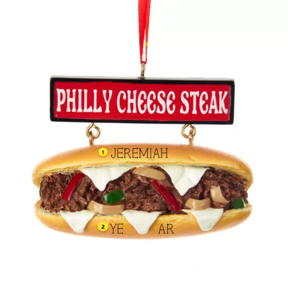Cheap Kurt Adler Personalized Philly Cheese Steak Sandwich Ornament