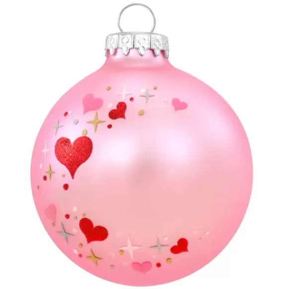 Flash Sale Personalized Pink Heart Swirl Glass Bulb Ornament Kids