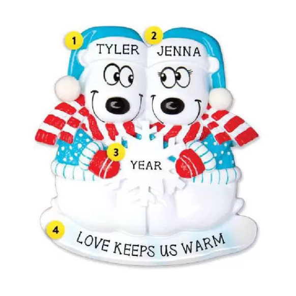 Shop Personalized Polar Bear Couple Ornament Couples