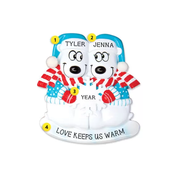 Shop Personalized Polar Bear Couple Ornament Couples