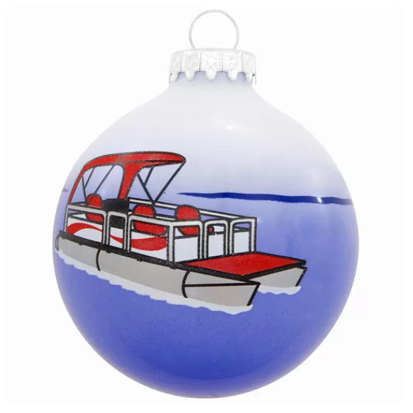 Cheap Bronners Personalized Pontoon Boat Glass Bulb Ornament