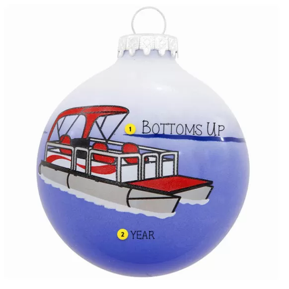 Cheap Bronners Personalized Pontoon Boat Glass Bulb Ornament