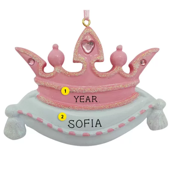 Flash Sale Personalized Princess Crown Ornament - Pink Kids