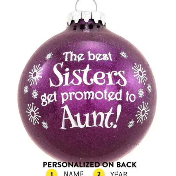 Store Personalized "Promoted To Aunt!" Glass Bulb Ornament Expecting & New Family