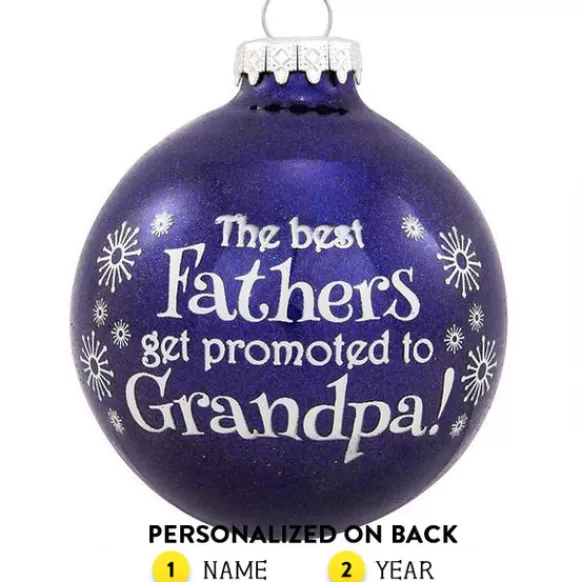 Store Personalized "Promoted To Grandpa!" Glass Bulb Ornament Expecting & New Family