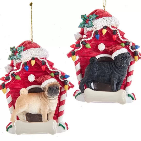 Store Kurt Adler Personalized Pug In Dog House Ornament