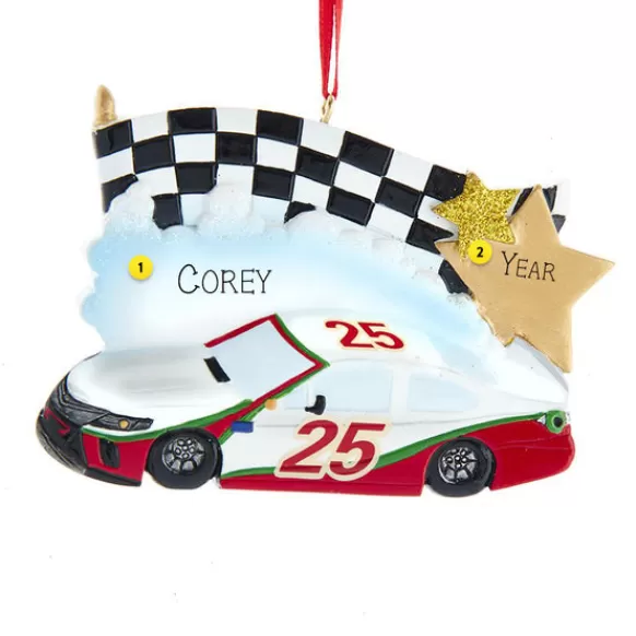 New Kurt Adler Personalized Race Car Ornament