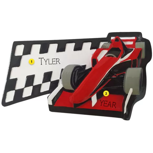 Sale PolarX Personalized Red Dragster Car Ornament