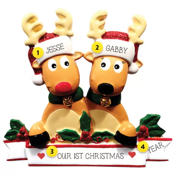 Flash Sale Personalized Reindeer Couple Table Top Decoration Table Tops