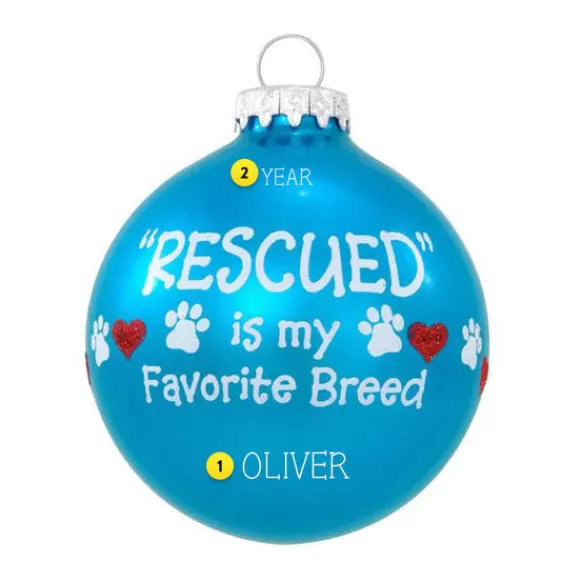 Shop Bronners Personalized Rescued Is My Favorite Breed Ornament