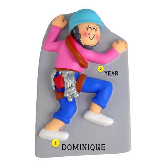 Best Ornament Central Personalized Rock Climber Ornament - Female