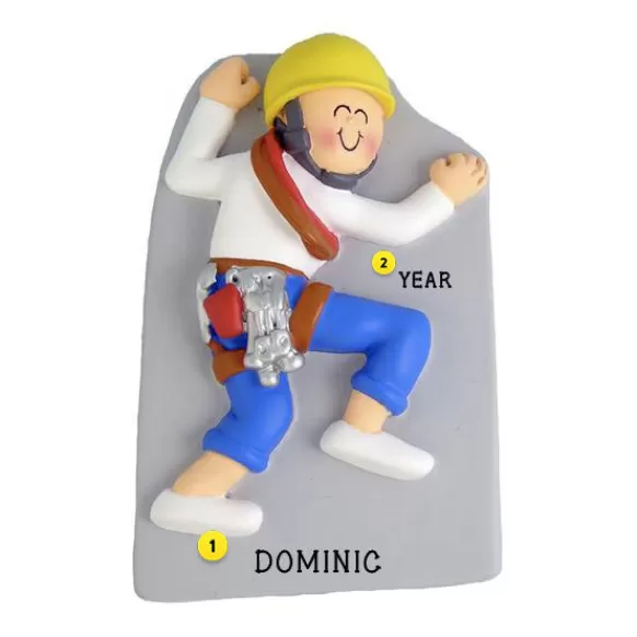 Hot Ornament Central Personalized Rock Climber Ornament - Male