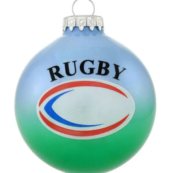 Outlet Bronners Personalized Rugby Glass Ornament