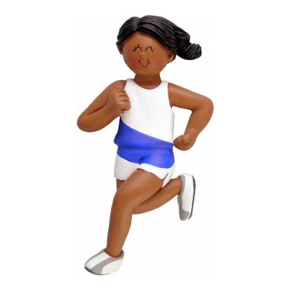 Sale Ornament Central Personalized Runner Ornament - African-American Female