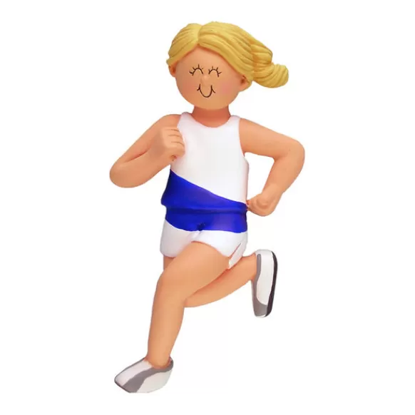 Store Ornament Central Personalized Runner Ornament - Female, Blonde Hair