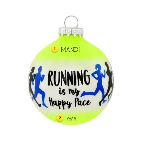 Shop Bronners Personalized Running Glass Ornament