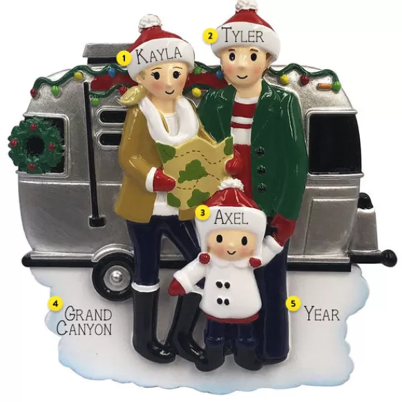 Sale PolarX Personalized Rv Family Of 3 Ornament