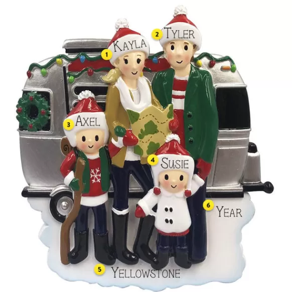 Best PolarX Personalized Rv Family Of 4 Ornament