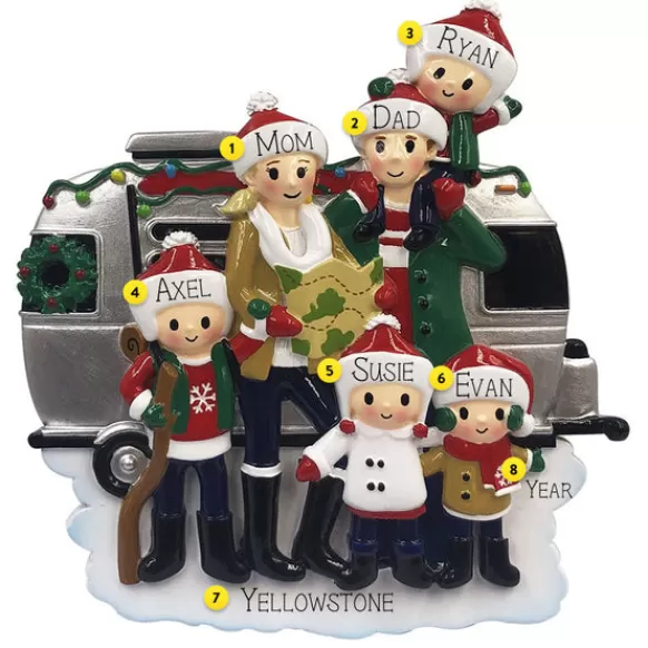 Best Sale PolarX Personalized Rv Family Of 6 Ornament