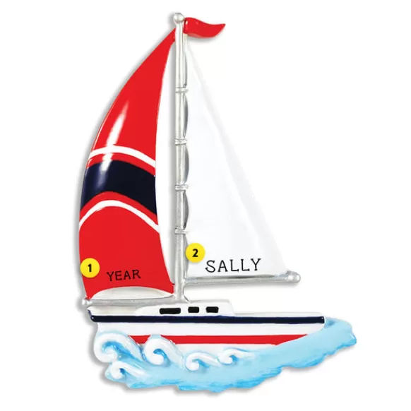 Cheap PolarX Personalized Sailboat Ornament