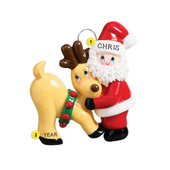 Shop Rudolph & Me Personalized Santa And Deer Ornament