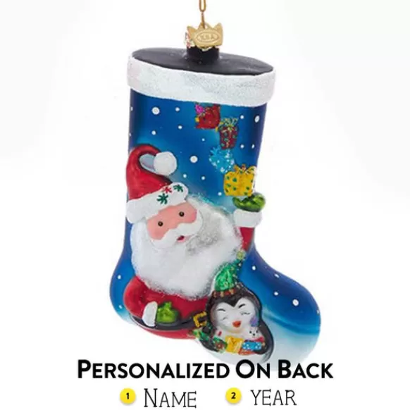 Outlet Kurt Adler Personalized Santa Glass Stocking Ornament