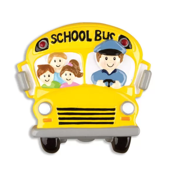 Cheap Personalized School Bus With Riders Ornament Transportation