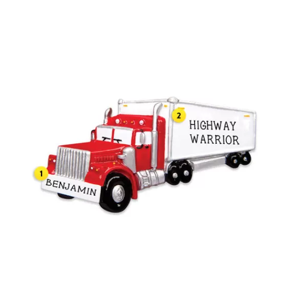 Shop Personalized Semi-Truck Ornament Kids