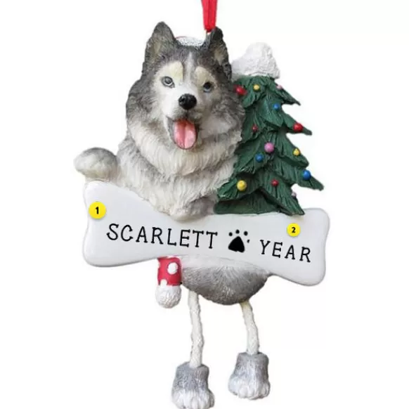 Sale E & S Imports Personalized Siberian Husky Dog Ornament