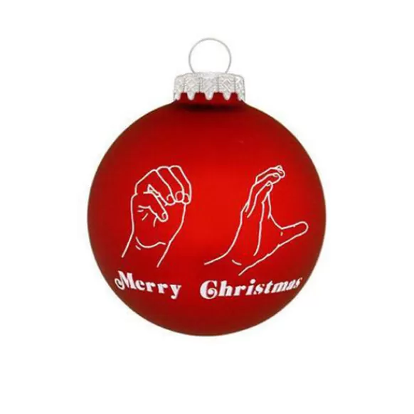 Discount Personalized Sign Language Glass Ornament School Days