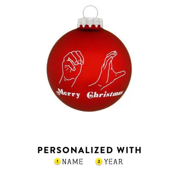 Discount Personalized Sign Language Glass Ornament School Days