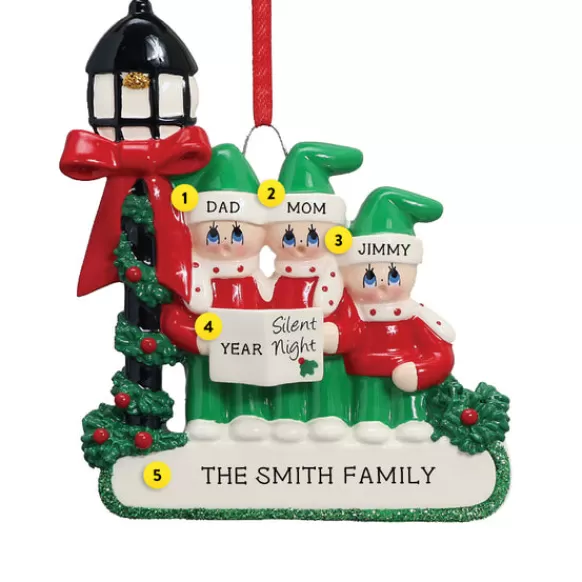 Clearance Rudolph & Me Personalized Silent Night Caroling Family Of 3 Ornament