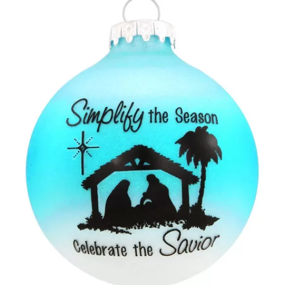 Cheap Personalized Simplify The Season Nativity Bulb Ornament Angels & Religious