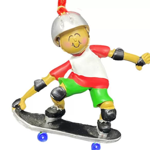 New Ornament Central Personalized Skateboarder Ornament - African American