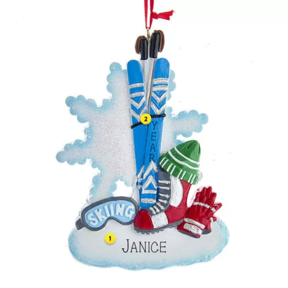 Discount Kurt Adler Personalized Ski Equipment Ornament