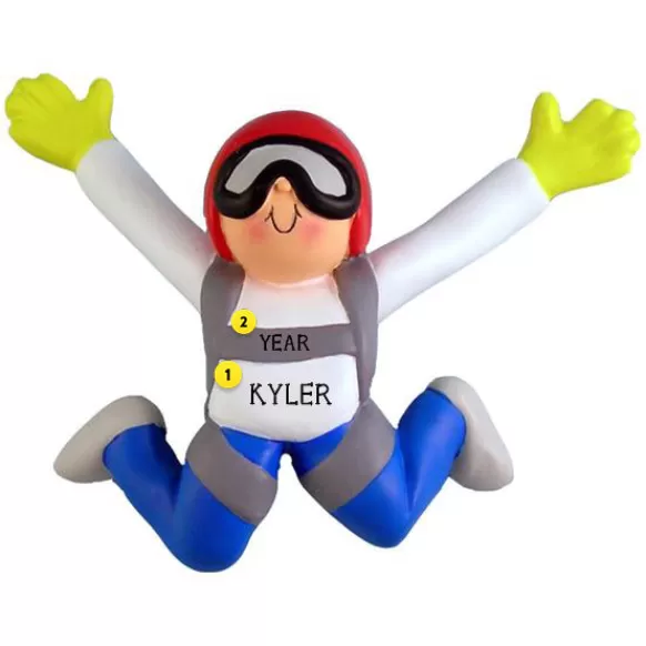 Cheap Ornament Central Personalized Skydiver Ornament - Male