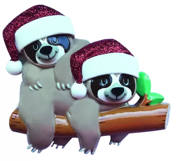 Cheap Personalized Sloth Couple Christmas Ornament Couples
