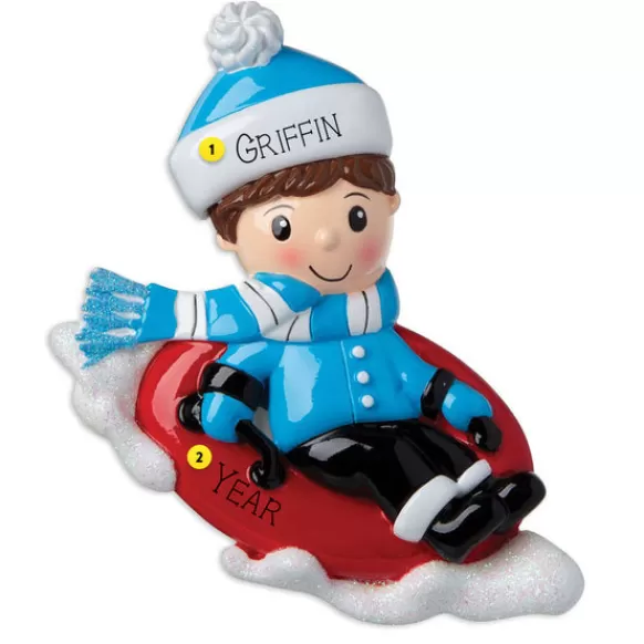 Sale PolarX Personalized Snow Tubing Boy Ornament