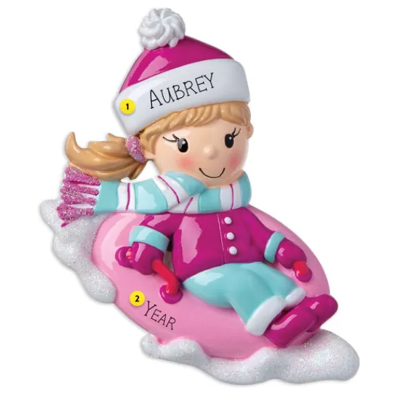 Outlet PolarX Personalized Snow Tubing Girl Ornament