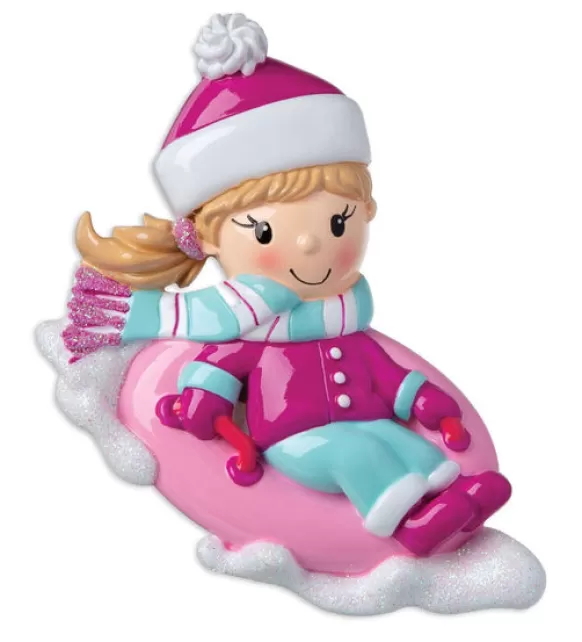 Outlet PolarX Personalized Snow Tubing Girl Ornament