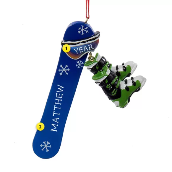 Cheap Kurt Adler Personalized Snowboard Ornament
