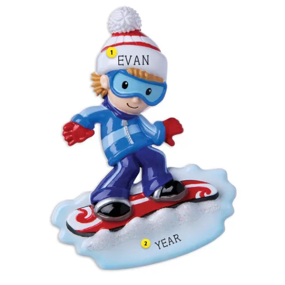 Cheap PolarX Personalized Snowboarder Ornament - Male
