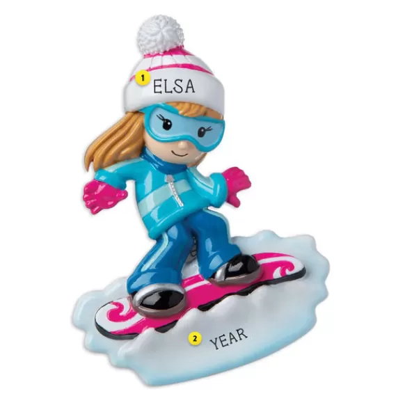 Discount PolarX Personalized Snowboarder Ornament- Female