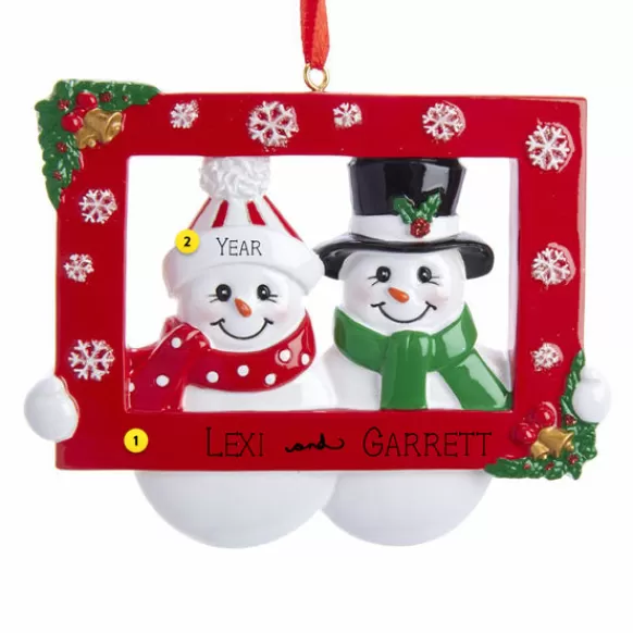 Discount Personalized Snowman Couple In Picture Frame Ornament Couples