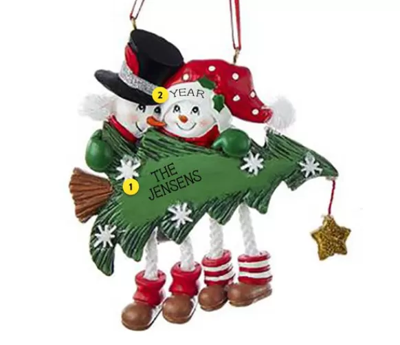 Store Personalized Snowman Couple With Tree Ornament Couples