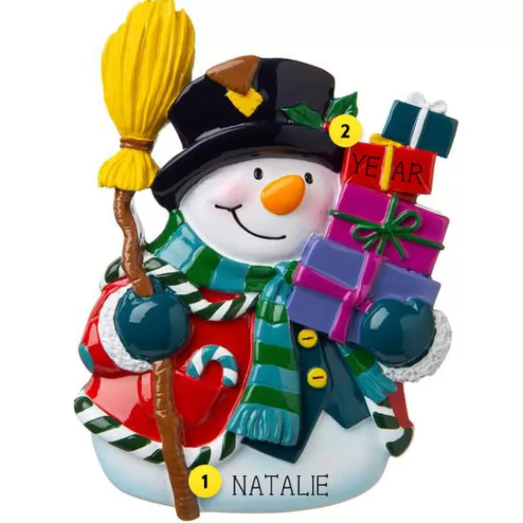 Online PolarX Personalized Snowman With Presents Ornament