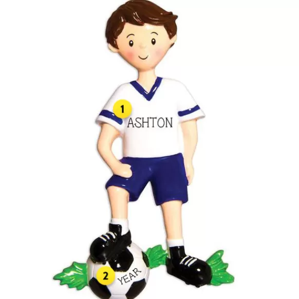 Clearance PolarX Personalized Soccer Player Boy Ornament